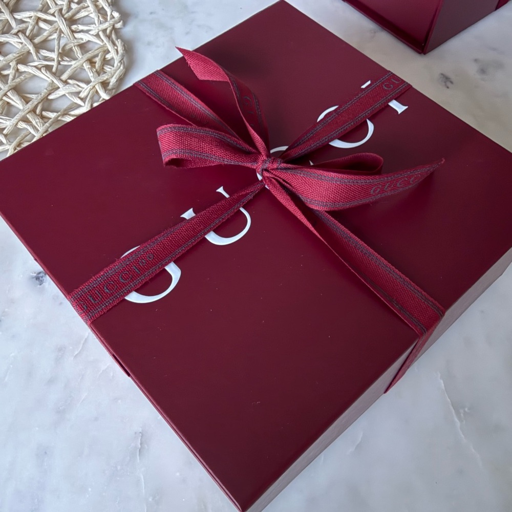Gucci Maroon Box with Ribbon